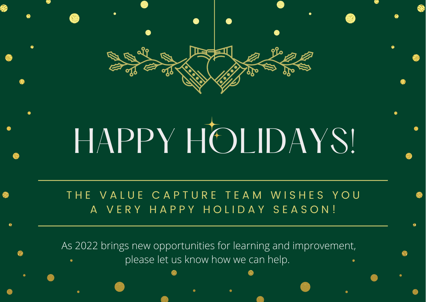 Happy Holidays from the Value Capture Team