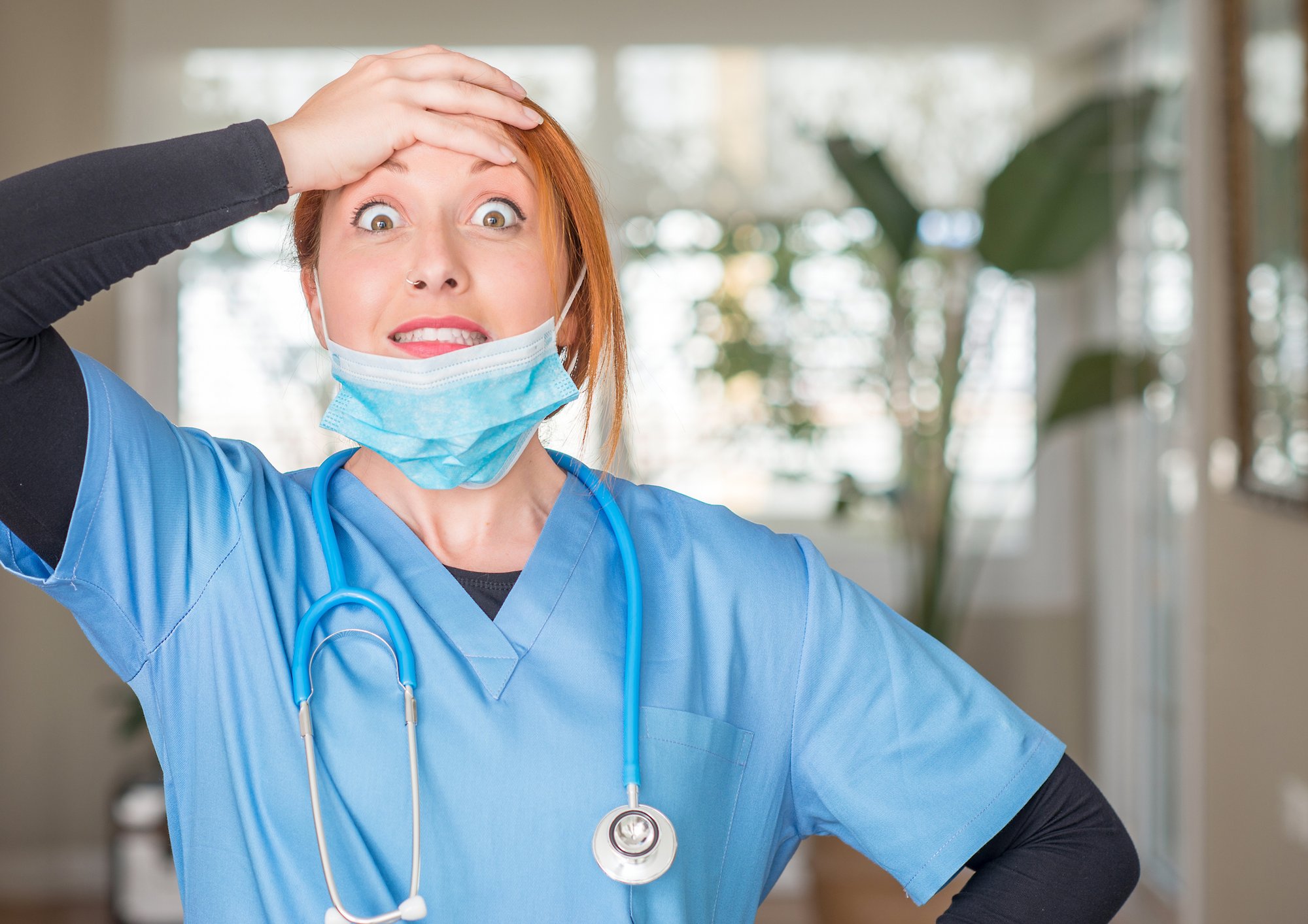 frustrated nurse who has to search for supplies